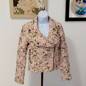 Blank NYC Floral Biker Jacket. XS